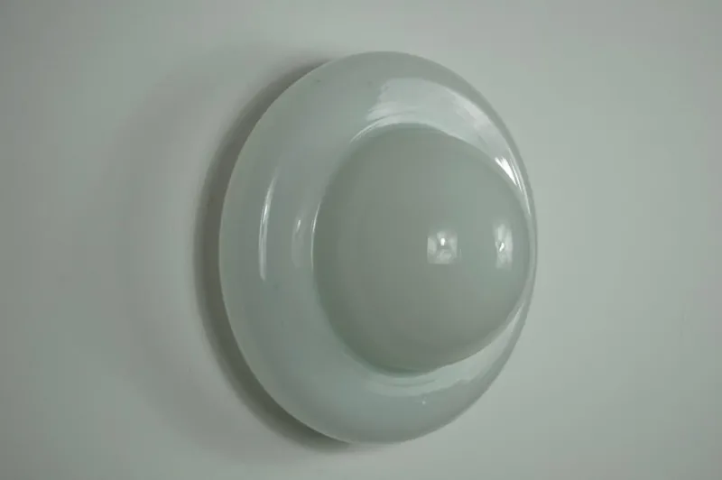 New Pamono Italian Opaline Glass Flush Mount, 1970s
