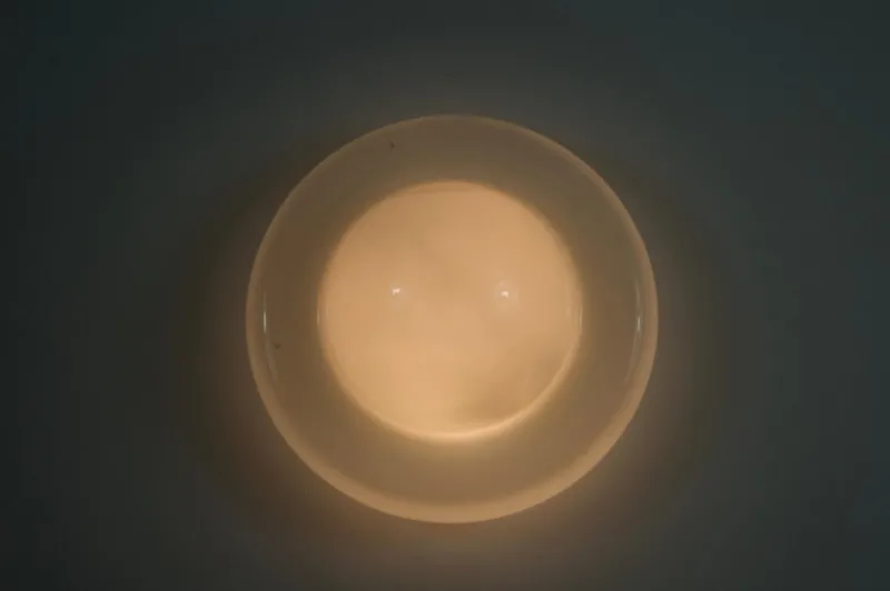 New Pamono Italian Opaline Glass Flush Mount, 1970s