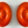 Clearance Pamono Italian Orange Murano Glass Candy Sconces by Vistosi, 2000s, Set of 2