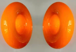 Clearance Pamono Italian Orange Murano Glass Candy Sconces by Vistosi, 2000s, Set of 2