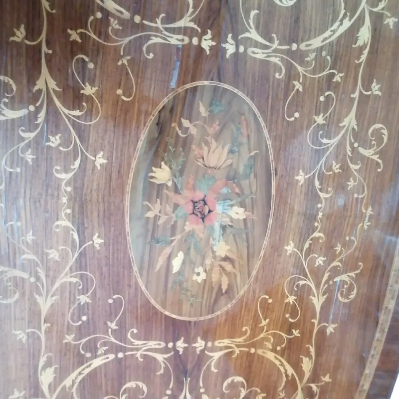 Hot Pamono Italian Oval Inlaid Table, 1950s