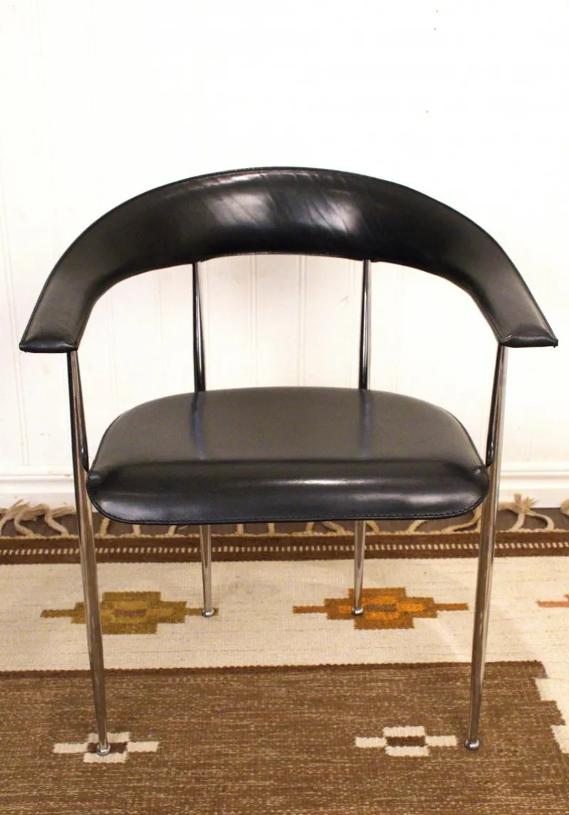 Pamono Italian Phase P40 Armchairs by Giancarlo Vegni & Gianfranco Gualtierotti for Fasem, Set of 8> Side Chairs & Dining Chairs