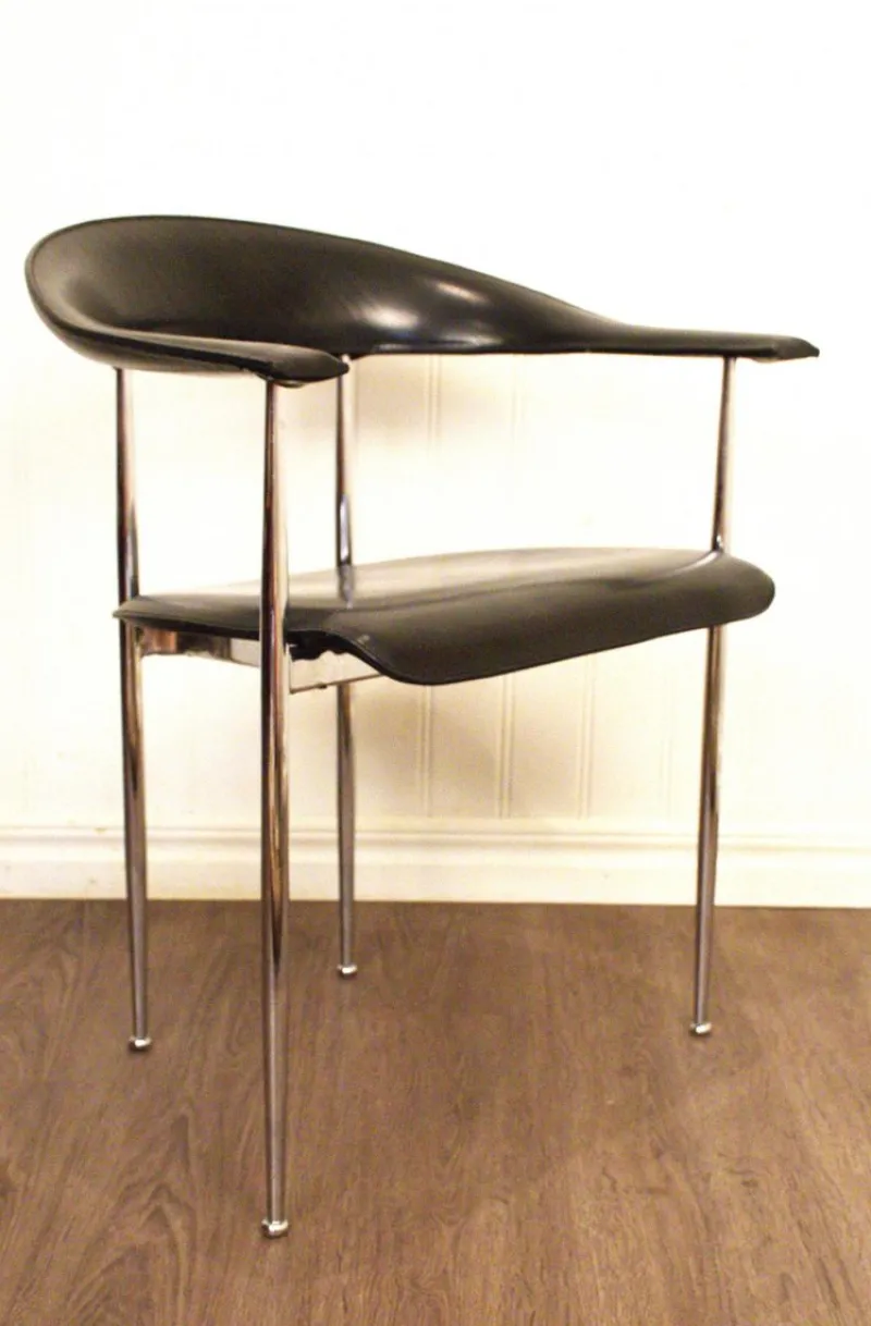 Pamono Italian Phase P40 Armchairs by Giancarlo Vegni & Gianfranco Gualtierotti for Fasem, Set of 8> Side Chairs & Dining Chairs