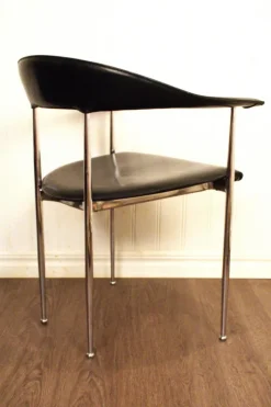Pamono Italian Phase P40 Armchairs by Giancarlo Vegni & Gianfranco Gualtierotti for Fasem, Set of 8><noscript><img width=