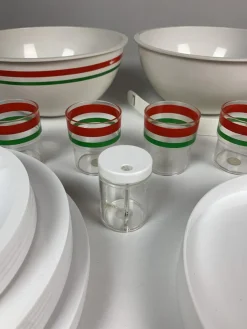 Pamono Italian Picnic Set by Carlo Viglino for Guzzini, 1960s, Set of 28><noscript><img width=
