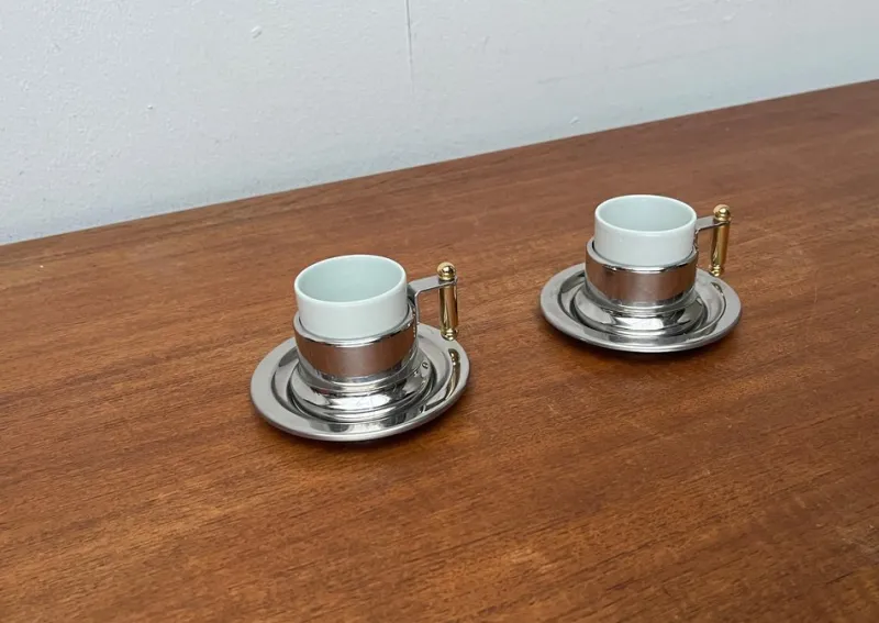 Pamono Italian Postmodern Kontessa Series Espresso Cups from Vev Vigano, 1980s, Set of 2> Coffee & Tea Service