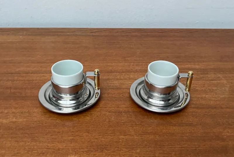 Pamono Italian Postmodern Kontessa Series Espresso Cups from Vev Vigano, 1980s, Set of 2> Coffee & Tea Service