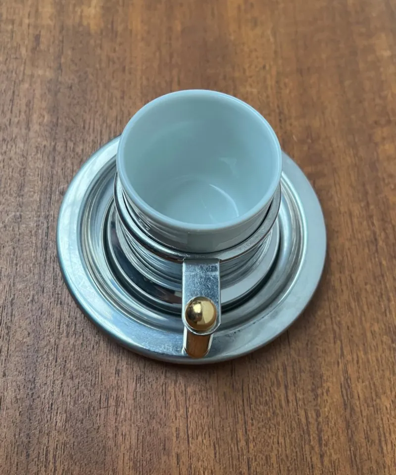 Pamono Italian Postmodern Kontessa Series Espresso Cups from Vev Vigano, 1980s, Set of 2> Coffee & Tea Service