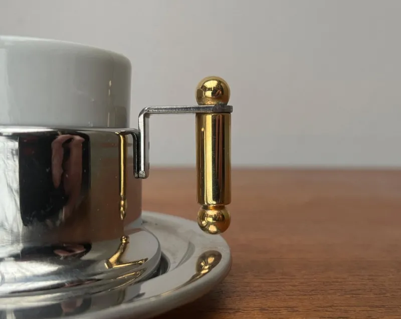 Pamono Italian Postmodern Kontessa Series Espresso Cups from Vev Vigano, 1980s, Set of 2> Coffee & Tea Service