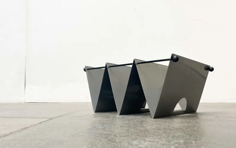 Online Pamono Italian Postmodern Metal Magazine Rack Holder, 1980s