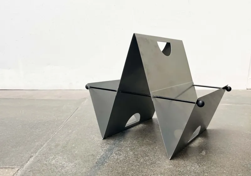 Online Pamono Italian Postmodern Metal Magazine Rack Holder, 1980s