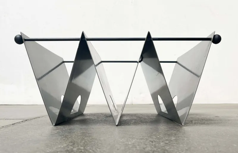 Online Pamono Italian Postmodern Metal Magazine Rack Holder, 1980s