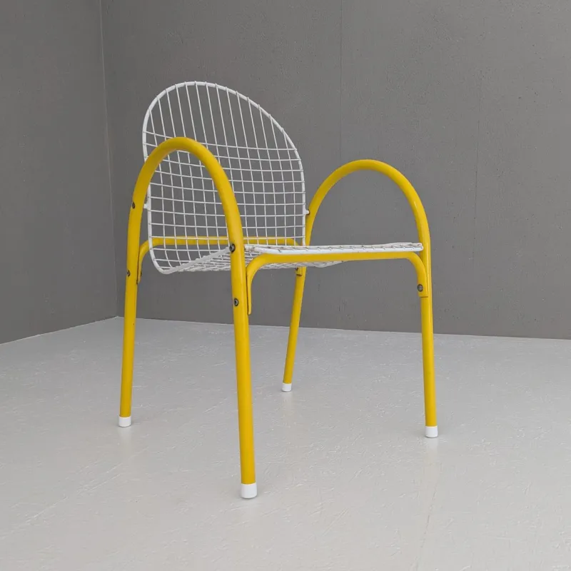 Pamono Italian Postmodern Metal Wire Mesh Garden Set from EMU, 1980s, Set of 5> Garden Seating