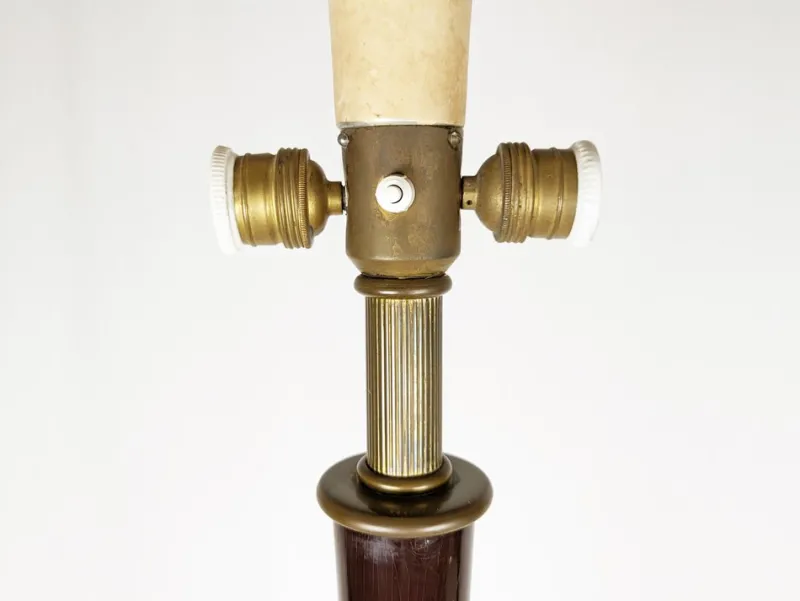 Pamono Italian Purple Wood and Brass Floor Lamp from Arredoluce, 1940s> Floor Lamps