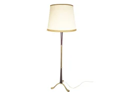 Pamono Italian Purple Wood and Brass Floor Lamp from Arredoluce, 1940s><noscript><img width=
