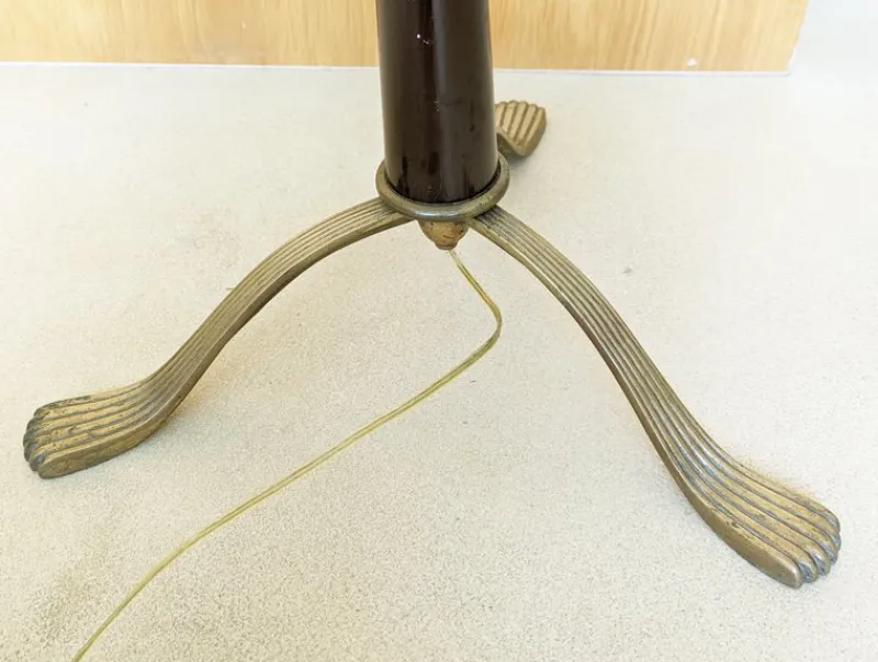 Pamono Italian Purple Wood and Brass Floor Lamp from Arredoluce, 1940s> Floor Lamps