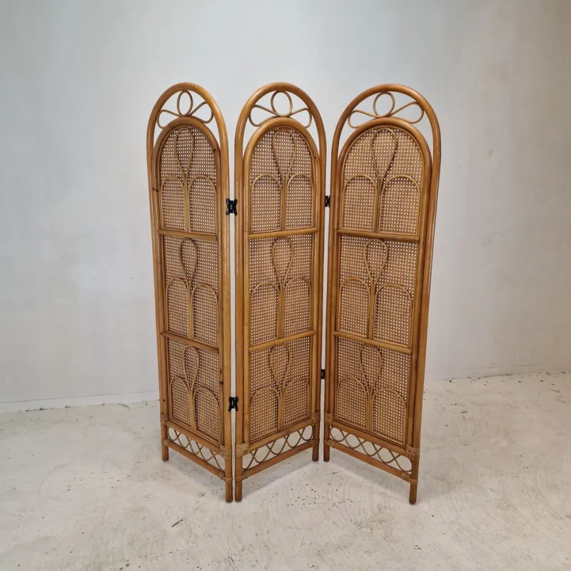 Outlet Pamono Italian Rattan and Wicker Room Divider, 1960s