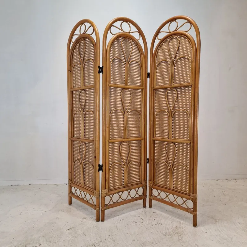 Outlet Pamono Italian Rattan and Wicker Room Divider, 1960s