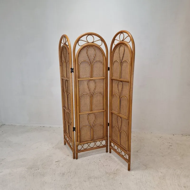 Outlet Pamono Italian Rattan and Wicker Room Divider, 1960s