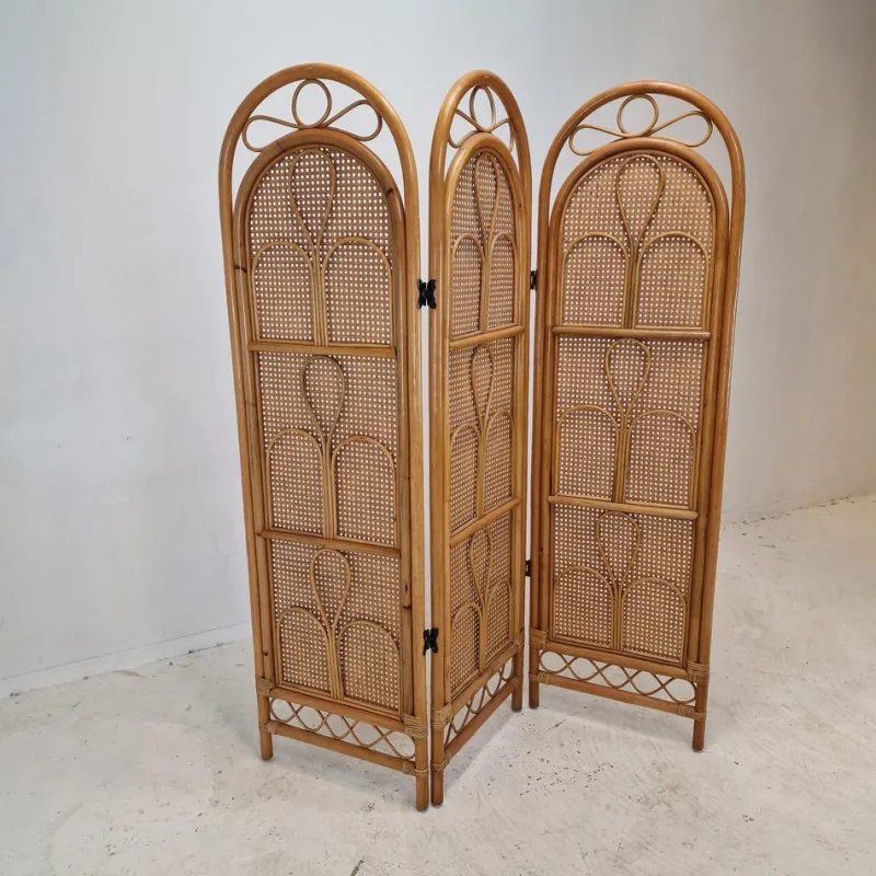 Outlet Pamono Italian Rattan and Wicker Room Divider, 1960s