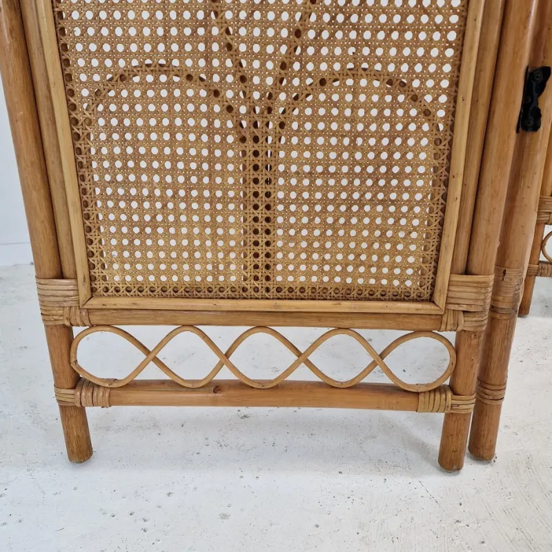 Outlet Pamono Italian Rattan and Wicker Room Divider, 1960s