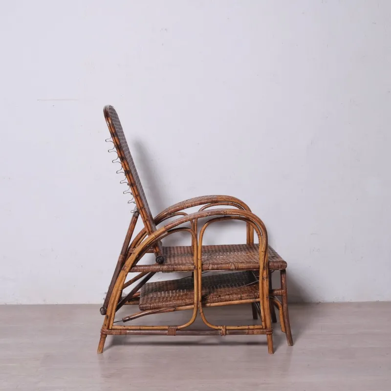 Pamono Italian Rattan Chaise Lounger, 1920s> Daybeds & Chaises Lounges