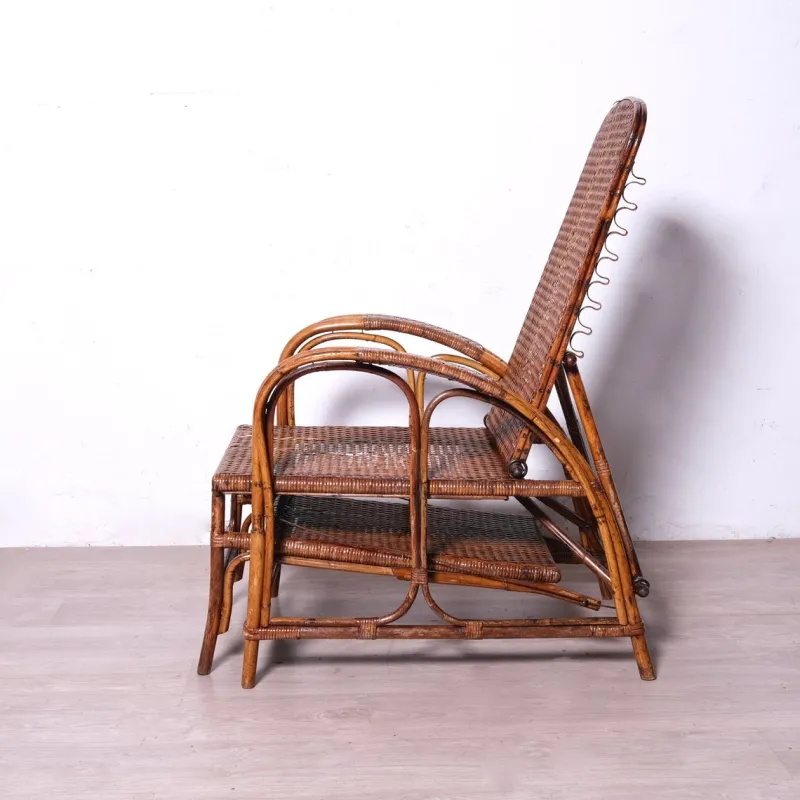 Pamono Italian Rattan Chaise Lounger, 1920s> Daybeds & Chaises Lounges