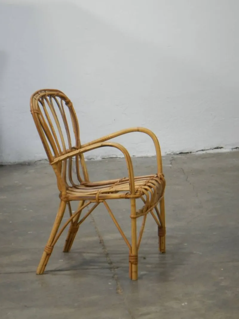 Outlet Pamono Italian Rattan Children's Chair, 1970s