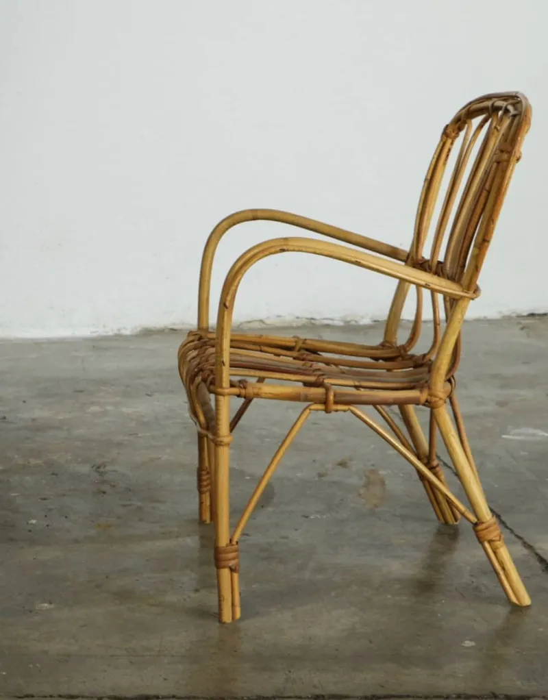 Outlet Pamono Italian Rattan Children's Chair, 1970s
