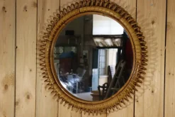 Pamono Italian Rattan Mirror by Franco Albini, 1960s> Mirrors