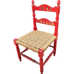 Pamono Italian Red Wood and Rope Rush Kids Children Chair with Disney Graphics> Children's Chairs