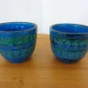 Online Pamono Italian Rimini Blue Ceramic Cachepots by Aldo Londi for Bitossi, 1960s, Set of 2