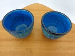 Online Pamono Italian Rimini Blue Ceramic Cachepots by Aldo Londi for Bitossi, 1960s, Set of 2