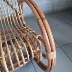 Pamono Italian Rocking Chair in Rattan and Curved Bamboo, 1960s><noscript><img width=