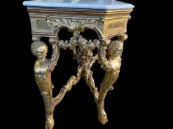 Pamono Italian Rococo Console with White Marble Top, 18th-19th Century><noscript><img width=