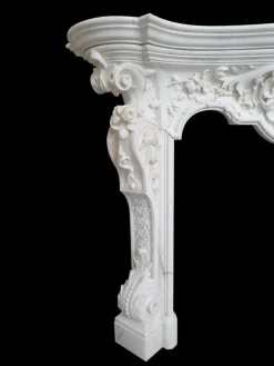 Sale Pamono Italian Rococo Revival Statuary White Marble Fireplace Mantel, 1840