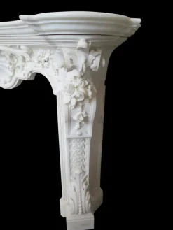 Sale Pamono Italian Rococo Revival Statuary White Marble Fireplace Mantel, 1840