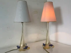 Hot Pamono Italian Romantic Murano Glass Table Lamps, 1980s, Set of 2