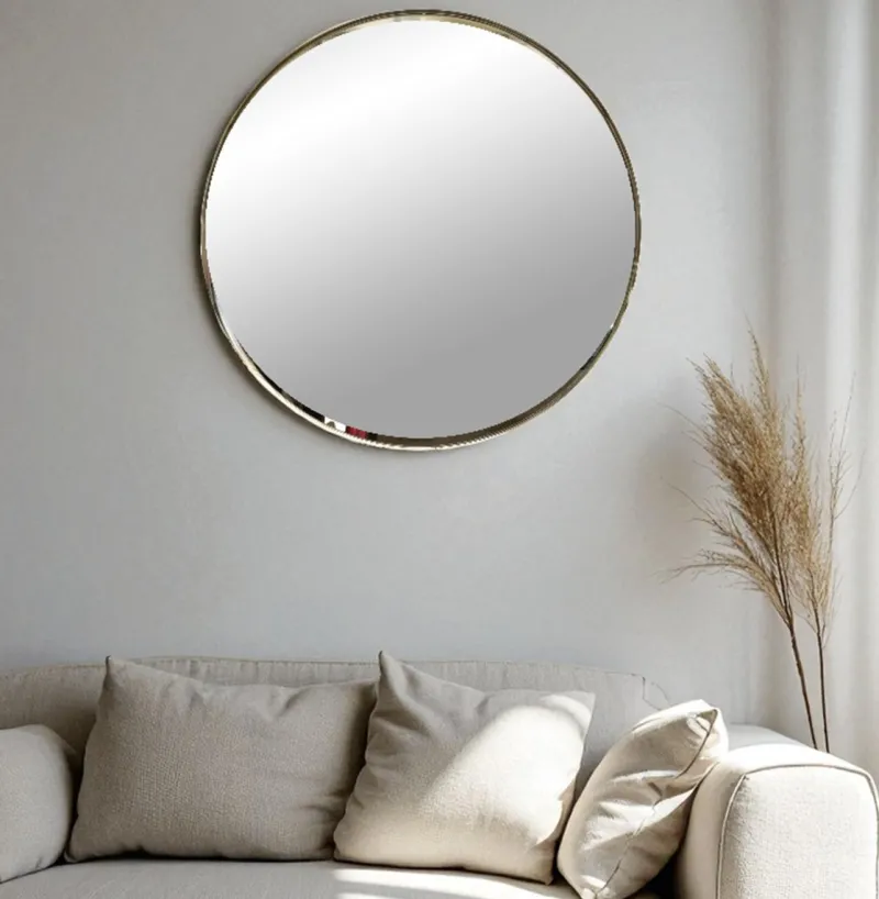 Clearance Pamono Italian Round Brass Wall Mirror, 1960s