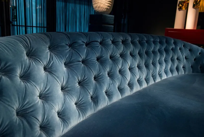 Pamono Italian Round Capitonne Fabric Sofa from VGnewtrend> Seating