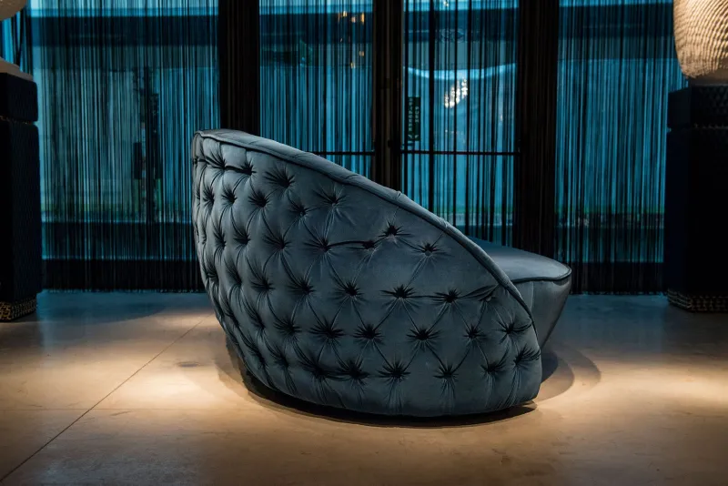Pamono Italian Round Capitonne Fabric Sofa from VGnewtrend> Seating