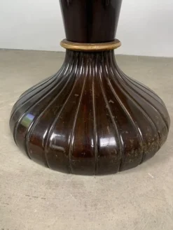 Pamono Italian Round Table with Onyx Top and Wooden Base, 1950s><noscript><img width=