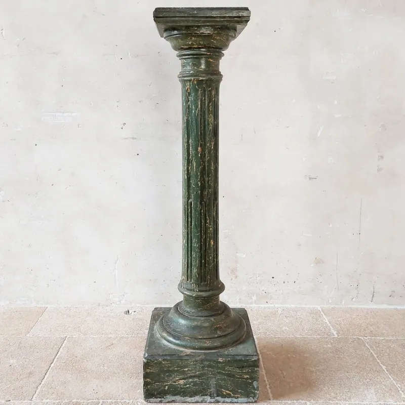 Pamono Italian Scaglioga Pedestal in Green Faux Marble