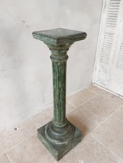 Pamono Italian Scaglioga Pedestal in Green Faux Marble
