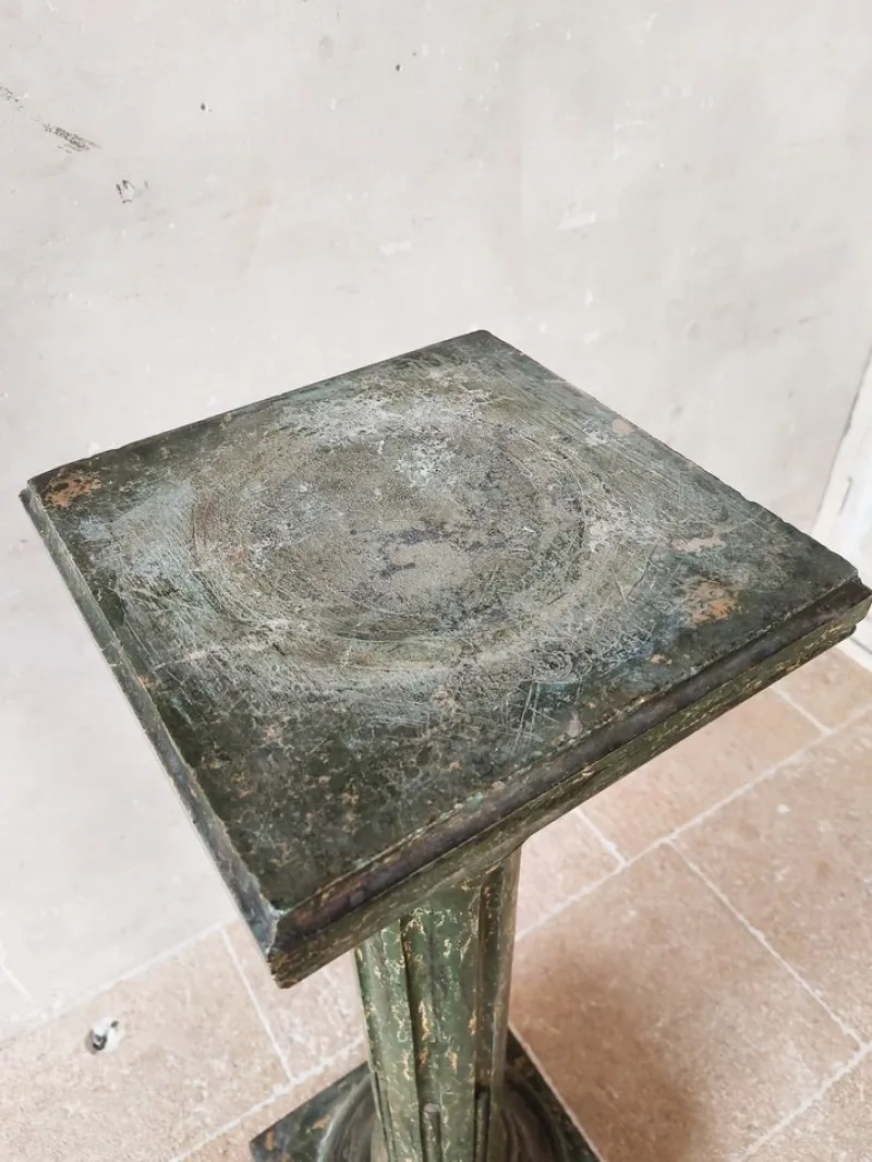 Pamono Italian Scaglioga Pedestal in Green Faux Marble