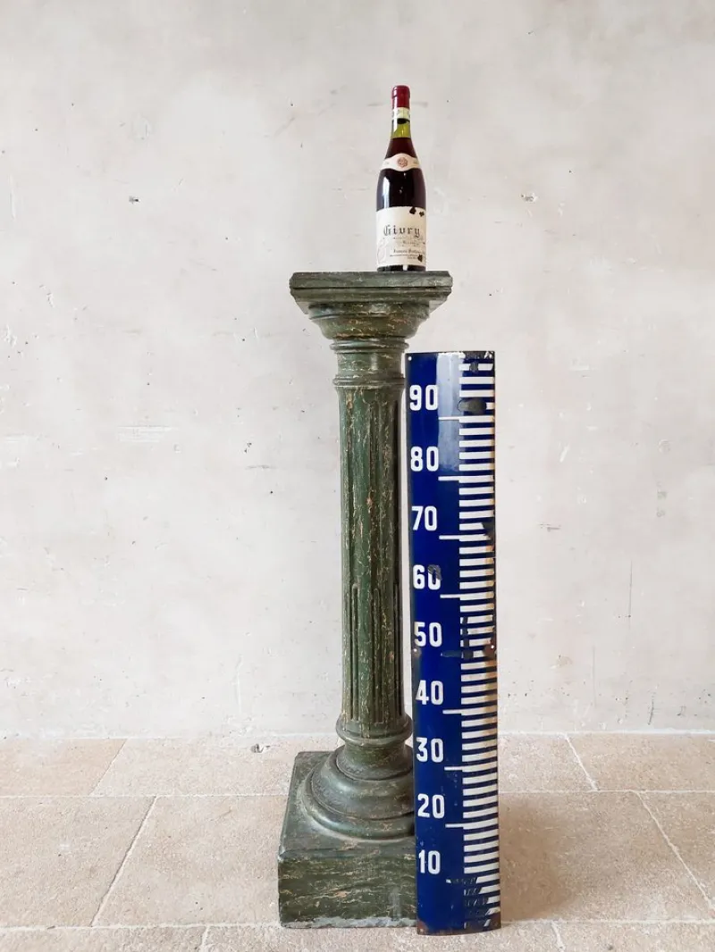 Pamono Italian Scaglioga Pedestal in Green Faux Marble