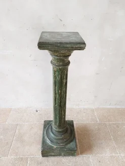 Pamono Italian Scaglioga Pedestal in Green Faux Marble