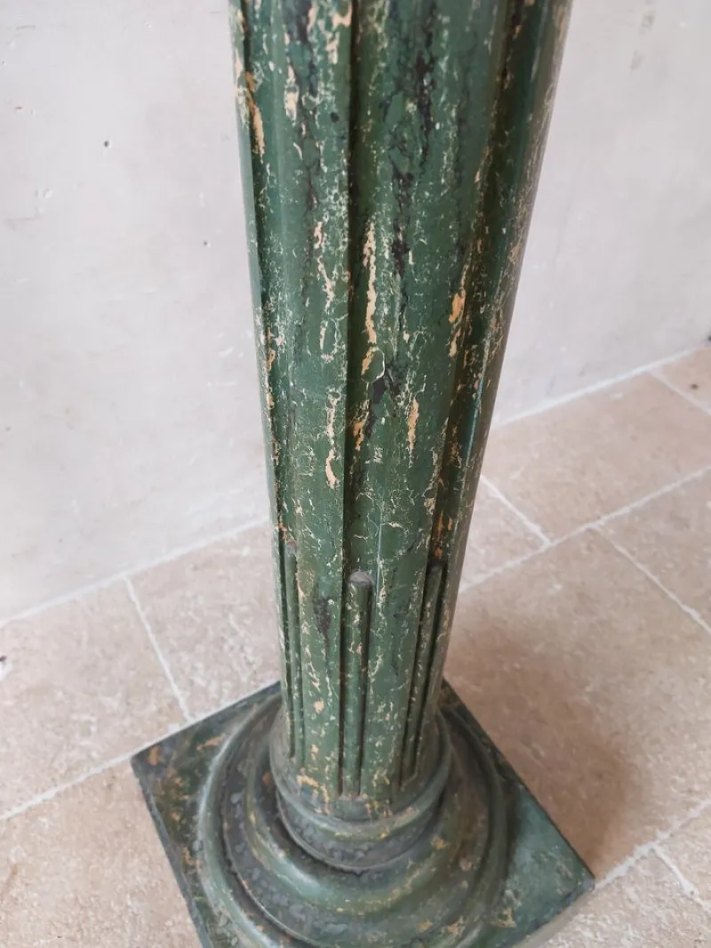 Pamono Italian Scaglioga Pedestal in Green Faux Marble