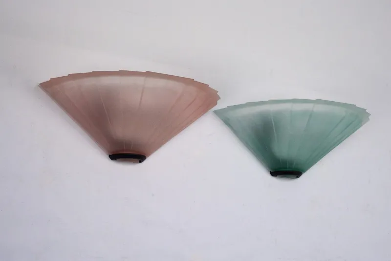 New Pamono Italian Sconces in Thick Pink and Green Murano Glass by De Majo, 1980s, Set of 2