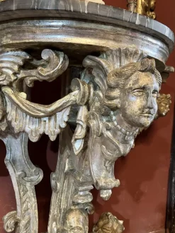 Pamono Italian Sculptural Silver Mecca Gilding Console Tables, Set of 2><noscript><img width=